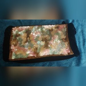 Vintage velvet mermaid sequin handbag with black coin purse